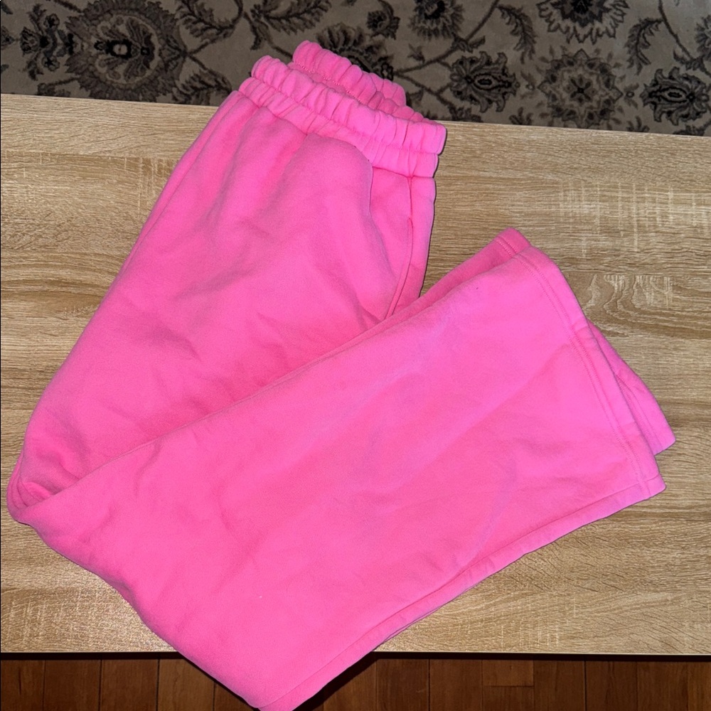 1987 The Label Bubblegum Pink Wide Leg Sweat Pants